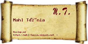 Mahl Ténia névjegykártya